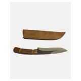 VF-143PW Fixed Blade Hunting Knife w/ Leather Sheath