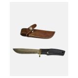Smith & Wesson Fixed Blade Hunting Knife w/ Leather Sheath – New