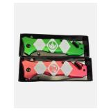 Wartech Power Rangers Folding Knife Set – Green & Red Ranger Edition – New