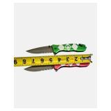 Wartech Power Rangers Folding Knife Set – Green & Red Ranger Edition – New