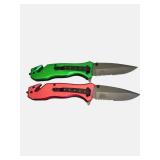 Wartech Power Rangers Folding Knife Set – Green & Red Ranger Edition – New