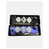 Wartech Power Rangers Folding Knife Set – Black & Blue Ranger Edition – New
