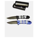 Wartech Power Rangers Folding Knife Set – Black & Blue Ranger Edition – New