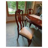 Traditional Mahogany Finish Dining Table Set 6 Chairs Leaves & Pads