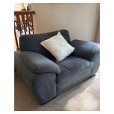 Blue Gray Oversized Upholstered Armchair Lounge Chair 54x40 Good