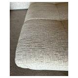 Cream Gray L-Shaped Sectional Sofa Chaise 118 x 88 Good Condition