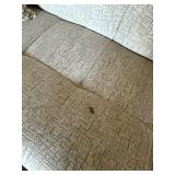 Cream Gray L-Shaped Sectional Sofa Chaise 118 x 88 Good Condition