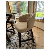 Round Glass Top Counter Height Dining Set w/ 4 Swivel Stools 48x36