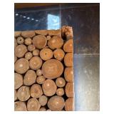 Teak Wood Log Slice Accent Table Pedestal Stool 16x16x18 Rustic