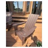 Pair of Poly Adirondack Patio Chairs Brown w/ Cup Holders Good