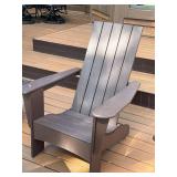 Pair of Poly Adirondack Patio Chairs Brown w/ Cup Holders Good