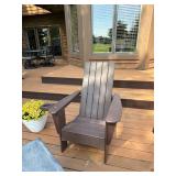 Pair of Poly Adirondack Patio Chairs Brown w/ Cup Holders Good