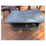 Outdoor Patio Coffee Table Resin Wicker Base 46x29x22.5 Good