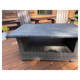 Outdoor Patio Coffee Table Resin Wicker Base 46x29x22.5 Good