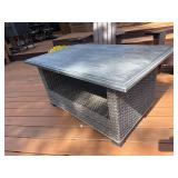 Outdoor Patio Coffee Table Resin Wicker Base 46x29x22.5 Good