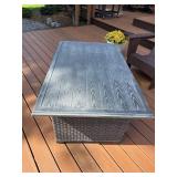 Outdoor Patio Coffee Table Resin Wicker Base 46x29x22.5 Good