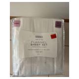 Home Cal-King Flannel Sheet Set 100% Cotton White In Package