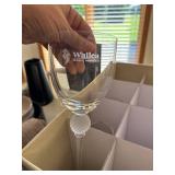 Assorted Souvenir Wine Champagne Glass Lot 12 Pc in Storage Box