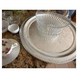 Mixed Vintage China Glass Silverplate Lot Pickard Royal Halsey Tray