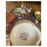 Mixed Vintage China Glass Silverplate Lot Pickard Royal Halsey Tray