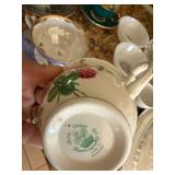 Mixed Vintage China Glass Silverplate Lot Pickard Royal Halsey Tray