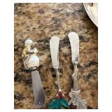 Vintage Serving Utensil Lot Mother of Pearl Handles Silverplate 9 Pc