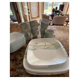 Corelle Vitrelle 21 Pc Square Dinnerware Set Abstract Pattern