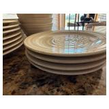 Home Stoneware Dinnerware Set 16 Pc Cream Beige Hand-Painted