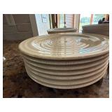 Home Stoneware Dinnerware Set 16 Pc Cream Beige Hand-Painted