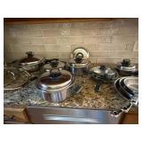 Kitchen Craft Stainless Cookware Set w Lids Fry Pans 12 Pc See Photos
