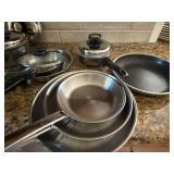 Kitchen Craft Stainless Cookware Set w Lids Fry Pans 12 Pc See Photos