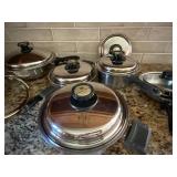 Kitchen Craft Stainless Cookware Set w Lids Fry Pans 12 Pc See Photos