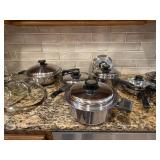 Kitchen Craft Stainless Cookware Set w Lids Fry Pans 12 Pc See Photos