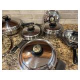 Kitchen Craft Stainless Cookware Set w Lids Fry Pans 12 Pc See Photos