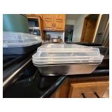 Assorted Bakeware Lot Metal Glass Silicone Pans Dishes Kitchen Set