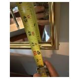 Large Geometric Beveled Wall Mirror Gold Tone Frame 47 in Tall