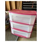 Sterilite 3 Drawer Plastic Storage Organizer Pink White See Photos