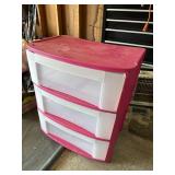 Sterilite 3 Drawer Plastic Storage Organizer Pink White See Photos