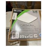 Pair Lithonia Lighting 11in LED Flush Mount 1100 Lumens 4000K