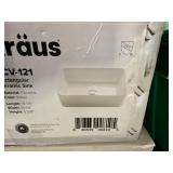 Kraus KCV-121 Rectangular White Ceramic Vessel Sink in Box