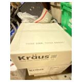 Kraus GV-391-19mm Round Glass Vessel Sink Green 17 in Boxed