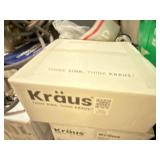 Kraus GV-391-19mm Round Glass Vessel Sink Green 17 in Boxed
