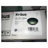 Kraus GV-391-19mm Round Glass Vessel Sink Green 17 in Boxed