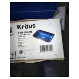 Kraus GVR-204-RE Blue Tempered Glass Vessel Sink 22x14 Open Box