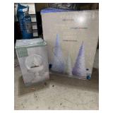 Holiday Decor Set LED Trees & Christmas Water Globe Boxed