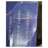 Holiday Decor Set LED Trees & Christmas Water Globe Boxed
