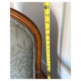 Louis XV Style Upholstered Accent Arm Chair Carved Wood Frame 35in H