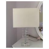 Clear Acrylic Lucite Table Lamp w Rectangular Shade 22in Modern