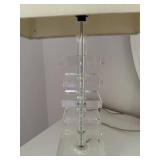 Clear Acrylic Lucite Table Lamp w Rectangular Shade 22in Modern