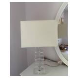 Clear Acrylic Lucite Table Lamp w Rectangular Shade 22in Modern